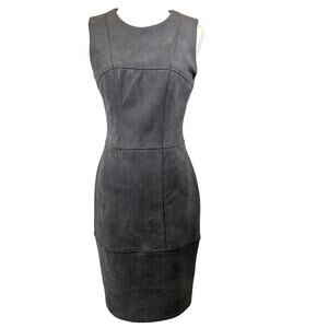 NWT DKNY Chic Gray Suede Dress with Panel Detailing
